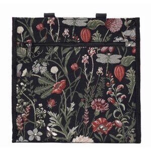Signare USA Morning Garden Black Floral Tapestry Tote Shopper Bag